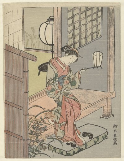 Young Woman with a Lantern by Suzuki Harunobu