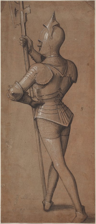 Knight in Armor, Holding a Halberd by Swabian School