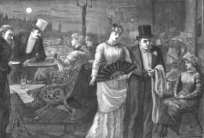 A Midsummer Night on the Terrace of the House of Commons, Palace of Westminster by Swain