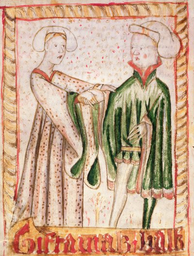 A Marriage, from the National Law Codes of Magnus Eriksson, c.1450 by Swedish School