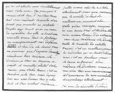 Letter from Hans Axel von Fersen to Marie Antoinette by Swedish School