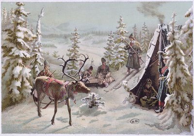 North Sweden: Autumnal Migration in Lapland Around Lulea, Late 19th Century by Swedish School