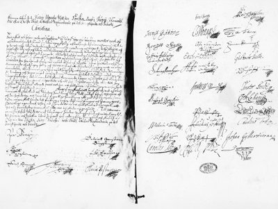 The Abdication Statement of Christina, Queen of Sweden, 1654 by Swedish School