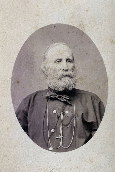 Giuseppe Garibaldi (1807-1882), Italian politician. Around 1875. Photography of the Lacomée and Lacroix workshop. Geneva by Swiss Photographer