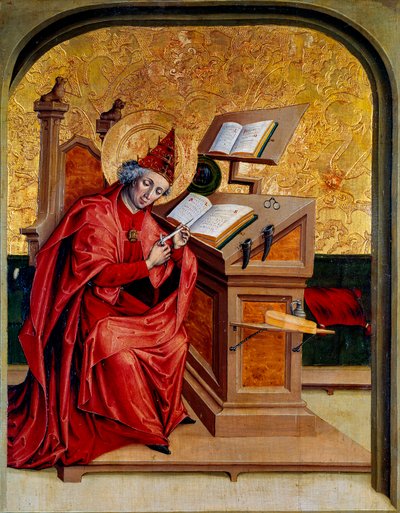 Portrait of Saint Gregoire the Great (540-604) Pope from 590 to 604. Painting of the Swiss School of the 15th century. Dijon, Museum of Fine Arts by Swiss School