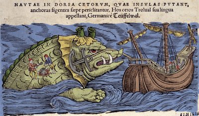 Sea Monster and Ship, illustration from 