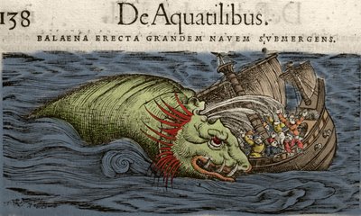 Sea Monster attacking a Ship, illustration from 