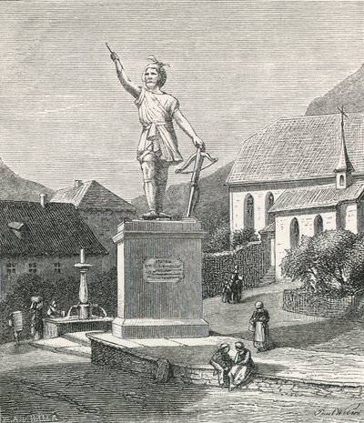 Statue of Tell at Altorf, near the spot where he is said to have shot the Apple from his Son
