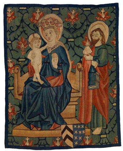 Tapestry Fragment Depicting the Virgin and Child with St James by Swiss School