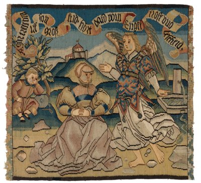 Tapestry Panel Depicting Hagar and the Angel by Swiss School