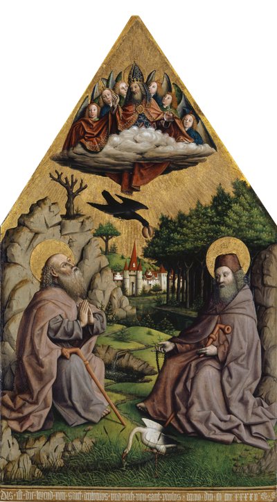 The Miraculous Feeding of Saint Anthony and Saint Paul the Hermit by Swiss School