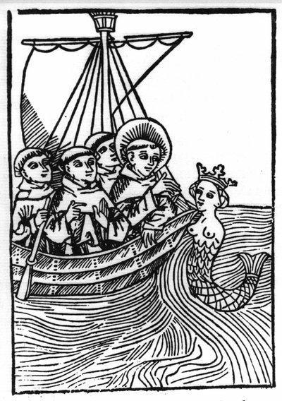 The Legend of Saint Brendan, Irish Saint of the 6th Century (Engraving of 