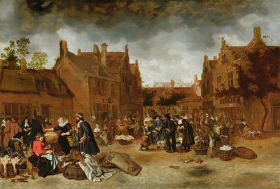 A Marketplace in Winter, 1653 by Sybrandt van Beest