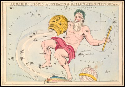 Aquarius, Pisces Australis and Ballon Aerostatique, c.1825 by Sydney Hall