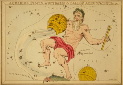 Aquarius, Piscis Australis & Ballon Aerostatique, Illustration from 