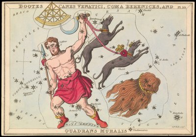Bootes Canes Venatici, Coma Berenices and Quadrans Muralis, c.1825 by Sydney Hall
