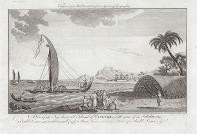 A View of the New Discovered Island of Ulieta with some of the inhabitants by Sydney Parkinson