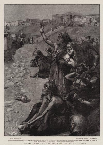 A Dismal Chorus on the Banks of the Nile at Luxor by Sydney Prior Hall