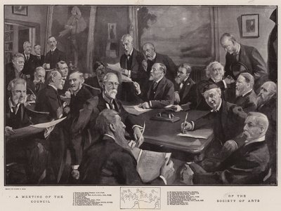 A Meeting of the Council of the Society of Arts by Sydney Prior Hall