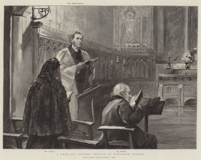 A Week-Day Evening Service at Hawarden Church by Sydney Prior Hall
