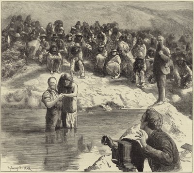 A Baptism of North American Indians by Sydney Prior Hall