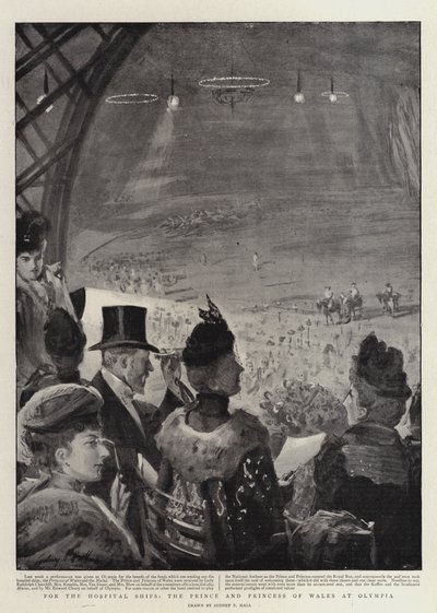 For the Hospital Ships, the Prince and Princess of Wales at Olympia by Sydney Prior Hall