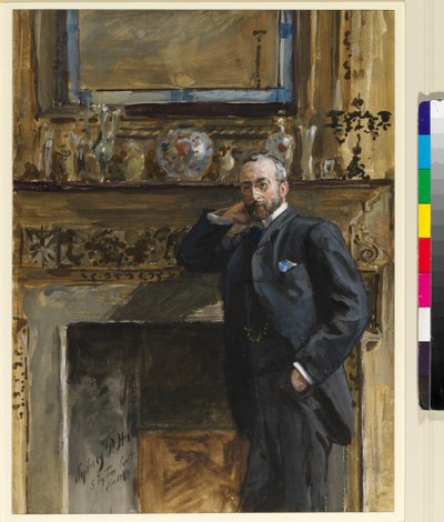 Gentleman in an interior at 5 Fig Tree Court, 1890 by Sydney Prior Hall