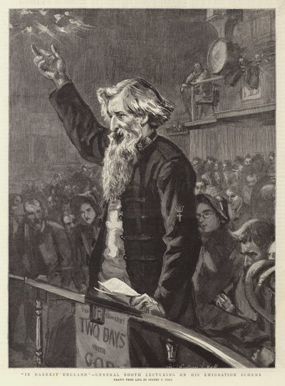 In Darkest England, General Booth lecturing on his Emigration Scheme by Sydney Prior Hall
