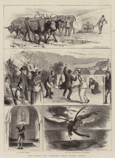 Old Folks and Fashions near Lewes, Sussex by Sydney Prior Hall