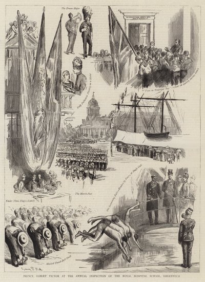 Prince Albert Victor at the Annual Inspection of the Royal Hospital School, Greenwich by Sydney Prior Hall