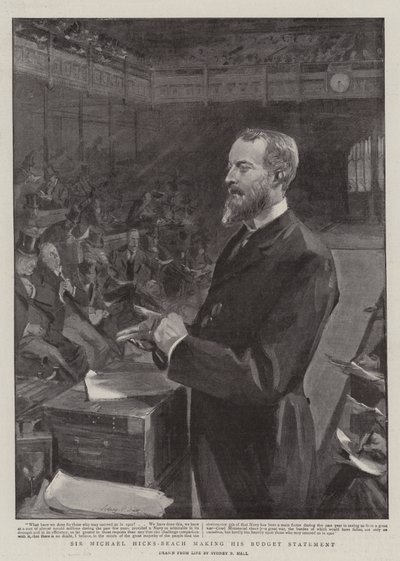Sir Michael Hicks-Beach making his Budget Statement by Sydney Prior Hall