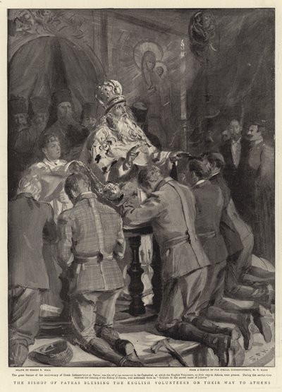 The Bishop of Patras Blessing the English Volunteers on Their Way to Athens by Sydney Prior Hall