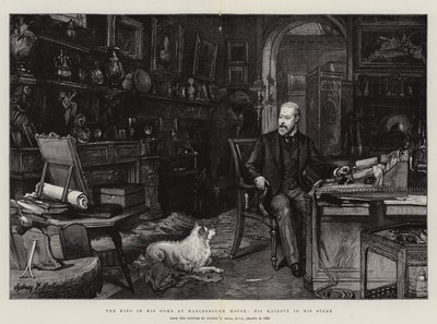 The King in his Home at Marlborough House, His Majesty in his Study by Sydney Prior Hall