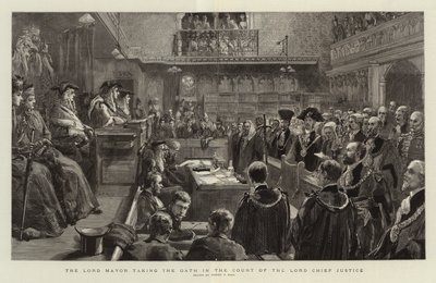 The Lord Mayor Taking the Oath in the Court of the Lord Chief Justice by Sydney Prior Hall