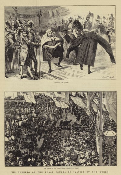 The Opening of the Royal Courts of Justice by the Queen by Sydney Prior Hall