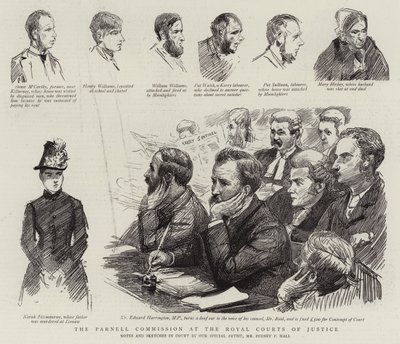 The Parnell Commission at the Royal Courts of Justice by Sydney Prior Hall