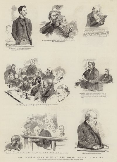 The Parnell Commission at the Royal Courts of Justice by Sydney Prior Hall