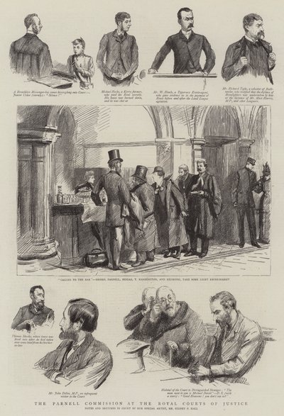 The Parnell Commission at the Royal Courts of Justice by Sydney Prior Hall