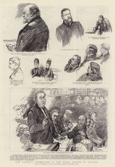 The Parnell Commission at the Royal Courts of Justice by Sydney Prior Hall