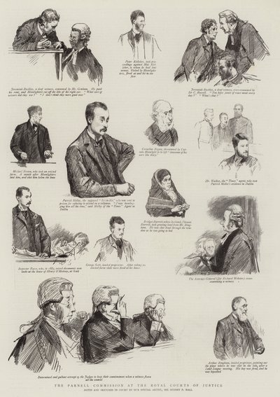 The Parnell Commission at the Royal Courts of Justice by Sydney Prior Hall