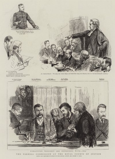 The Parnell Commission at the Royal Courts of Justice by Sydney Prior Hall
