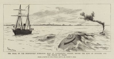 The Trial of the Nordenfelt Submarine Boat at Landskrona, Sweden, Before the King of Denmark and the Prince of Wales by Sydney Prior Hall