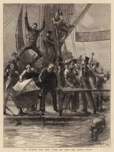 The University Boat Race, Come and Gone, the Critical Moment by Sydney Prior Hall