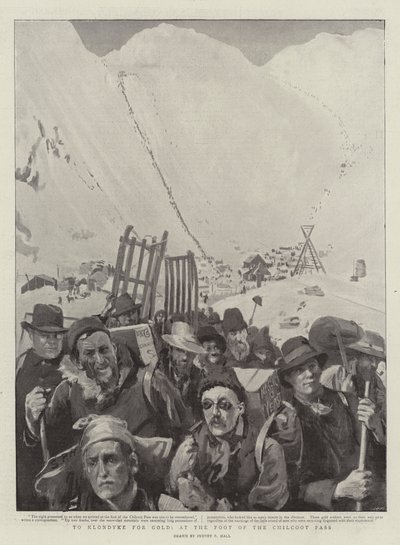 To Klondyke for Gold, at the Foot of the Chilcoot Pass by Sydney Prior Hall