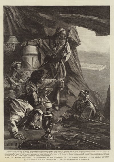 With the Afghan Commission, Cave-Dwellers in the Fastnesses of the Hazara Country, in the Punjab District by Sydney Prior Hall