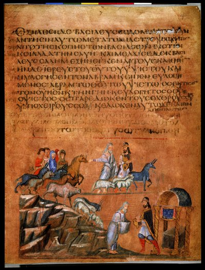 Abraham and Bera of Sodom (miniature) by Syrian School