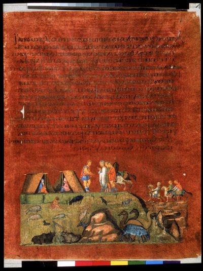Laban Negotiating with Jacob (miniature) by Syrian School