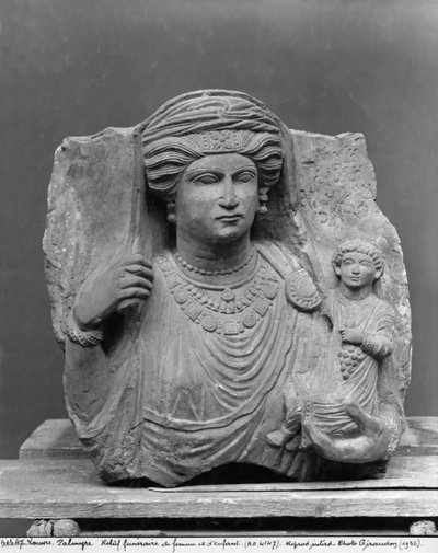 Funerary relief of mother and child, from Palmyra, Syria by Syrian School