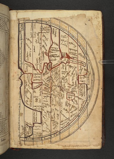 A map of Europe, West Asia and North Africa, projected from the north looking south by Syrian School