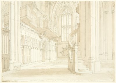 View of Organ Screen of Bristol Cathedral by T.H. Clarke